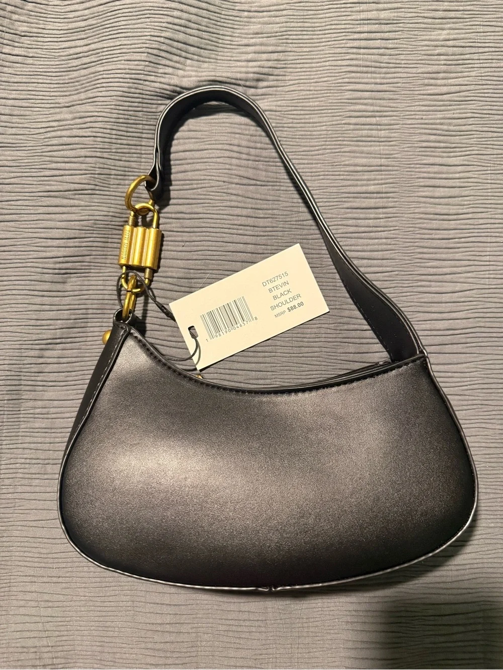 Steve Madden Black Shoulder Bag - Sleek Crescent Hobo